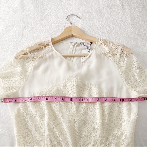 NWT Off White Pleated Skirt Lace Dress - Picture 5 of 12